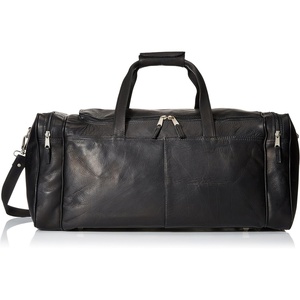 image:imageLatico Leathers Tour Duffle Bag Padded Carry Handle and AdjustableRemovable Crossbody Strap FullGrain LeatherBlack